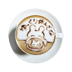 [LINEスタンプ] ほのぼのうさぎラテ