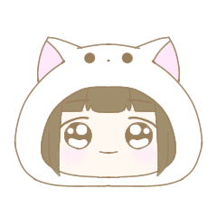 [LINEスタンプ] ねこの着ぐるみの女の子