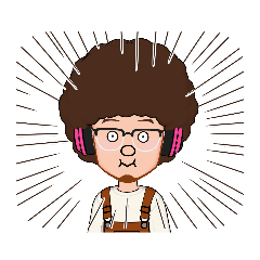 [LINEスタンプ] アフロDJ