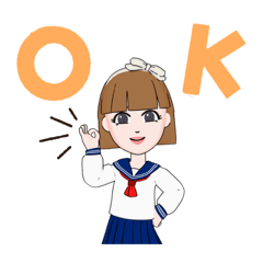 [LINEスタンプ] セーラー服のスタンプ。