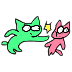 [LINEスタンプ] シンプルな猫たちの日常