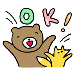 [LINEスタンプ] 小月堂LINEスタンプ くまこば＆キツ