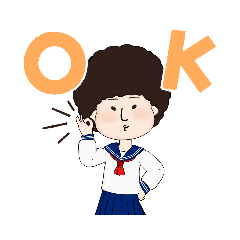 [LINEスタンプ] 妖怪アフロ婆(高校生編)