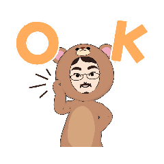 [LINEスタンプ] クマ被ったおじさん