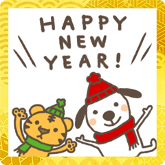 [LINEスタンプ] 冬＆年末年始♪しろいぬと仲間たち