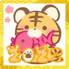 [LINEスタンプ] もちトラ★お正月に使えるゆるスタンプ