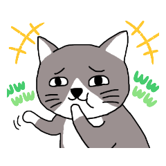 [LINEスタンプ] 灰色ハチワレ猫ちゃん。