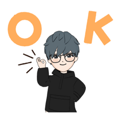 [LINEスタンプ] LINEアバタースタンプ(メガネの男の子)