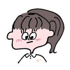 [LINEスタンプ] ポニーテールの女の子1