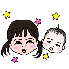 [LINEスタンプ] ぽにふわほっぺ姉妹