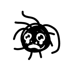 [LINEスタンプ] 黒毛玉 （通常時）