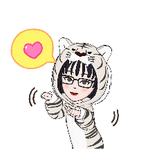 [LINEスタンプ] 着ぐるみメガネ女子