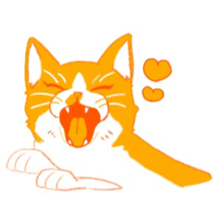 [LINEスタンプ] ハチワレ（オレンジ）