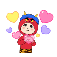 [LINEスタンプ] トラちゃんの鬼はーそと！副はーうち❤️