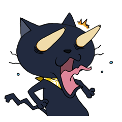 [LINEスタンプ] 黒猫(イカスミ)のびっくり集