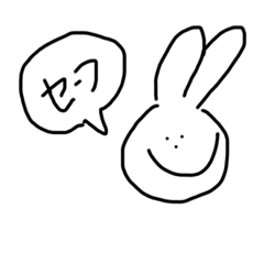 [LINEスタンプ] 手描きのゆるうさぎ。