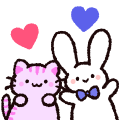 [LINEスタンプ] ゆるいねこうさinワンダーランド