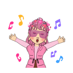 [LINEスタンプ] ピンク大好きお姉さん