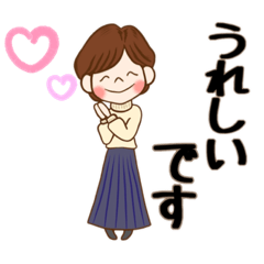 [LINEスタンプ] シンプル ショートカット大人女子2 返事編