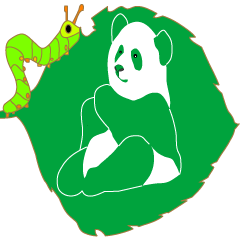 [LINEスタンプ] 木の葉虫くい絵のパンダ