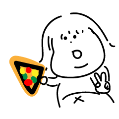 [LINEスタンプ] ピザと女の子