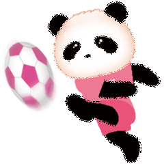 [LINEスタンプ] サッカーするよ☆ふわっとPINKパンダちゃん