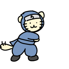 [LINEスタンプ] ねこのろっきぃ5(動)忍者編