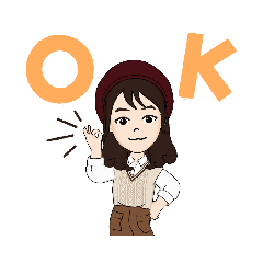 [LINEスタンプ] ベレー帽の彼女