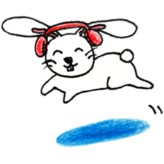 [LINEスタンプ] 幸せなウサギ:ララ