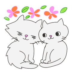 [LINEスタンプ] よりそう猫