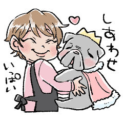 [LINEスタンプ] パグのくーちゃんと美容師のゆみさん！