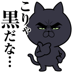 [LINEスタンプ] 目ヂカラ★にゃんこ【黒猫】の画像（メイン）
