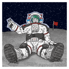 [LINEスタンプ] 宇宙飛行士の少女