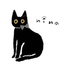 [LINEスタンプ] うちの黒猫、ニーナです