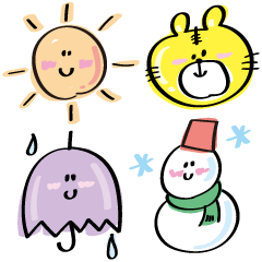 [LINEスタンプ] お天気マークとトラちゃんのスタンプ