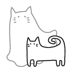 [LINEスタンプ] おばけねことねこ