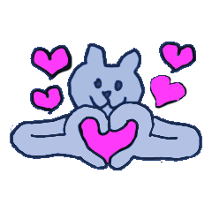 [LINEスタンプ] 40 expressive blue cats