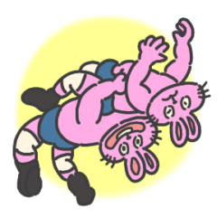 [LINEスタンプ] プロレスラーうさぎくん