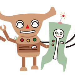 [LINEスタンプ] Pottery＆Jadeはロボットの友達
