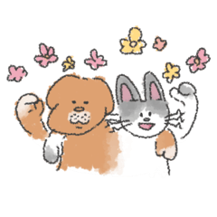 [LINEスタンプ] ねことおじいぬ