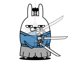 [LINEスタンプ] 動く 擦れ武士うさぎ2