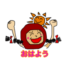 [LINEスタンプ] おさげのずきんちゃんほのぼの日常スタンプ