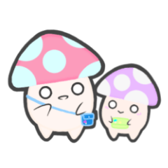 [LINEスタンプ] おおキノくんとちびキノちゃん