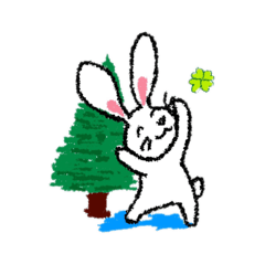 [LINEスタンプ] 幸せなウサギと森