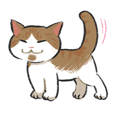 [LINEスタンプ] 茶白はちわれ猫のつくし