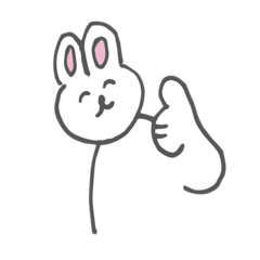 [LINEスタンプ] にっこりしろうさぎ